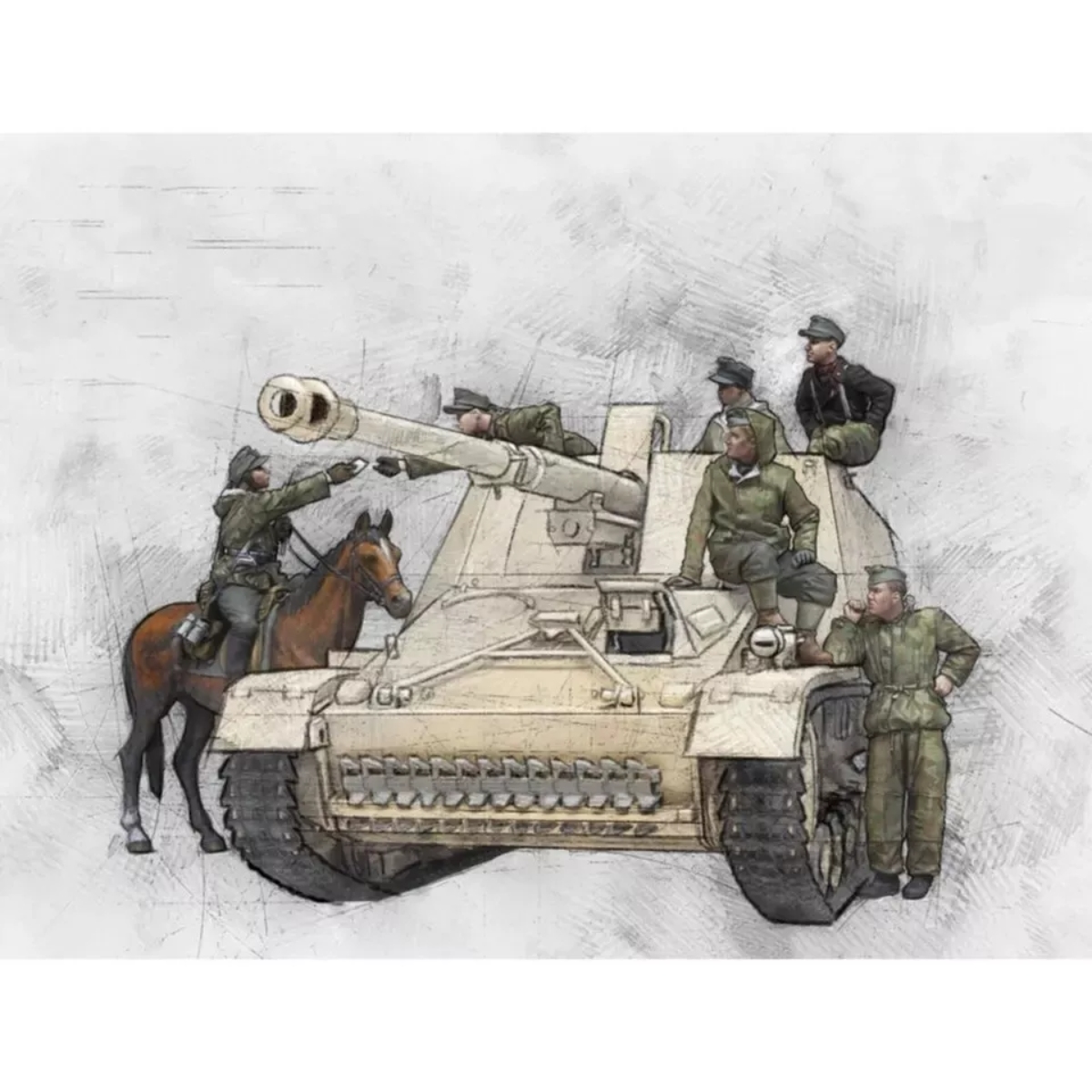 Model Kit Horse - 1/35 resin soldier model GK military
