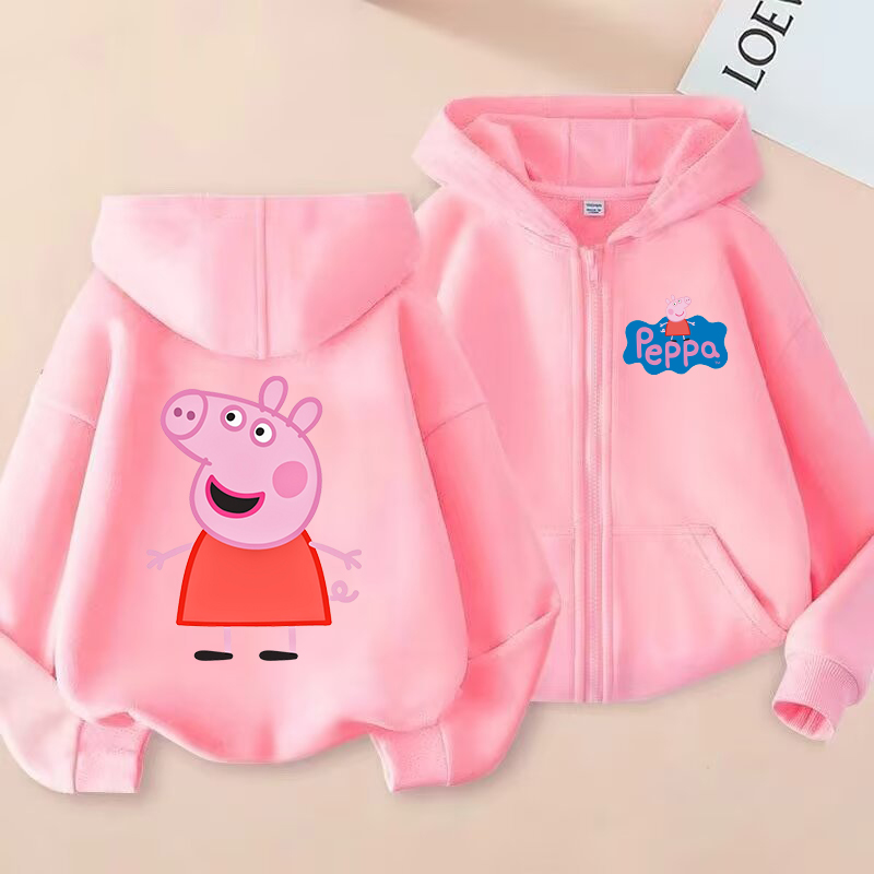 Peppa Pigs Kids Zipper Hoodies - Model Kit Varnish ulasan dan harga